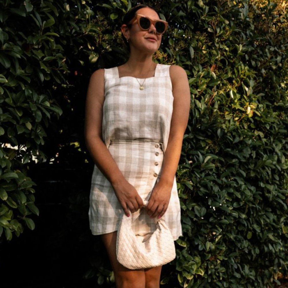 Madewell Linen 2 Piece Set - Top and Matching Skirt